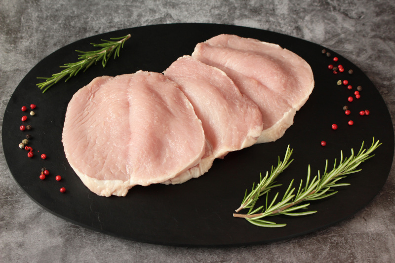 Schweine Karreerosenschnitzel geschnitten 10x 160g Schweine Karreerosenschnitzel geschnitten 10x 160g