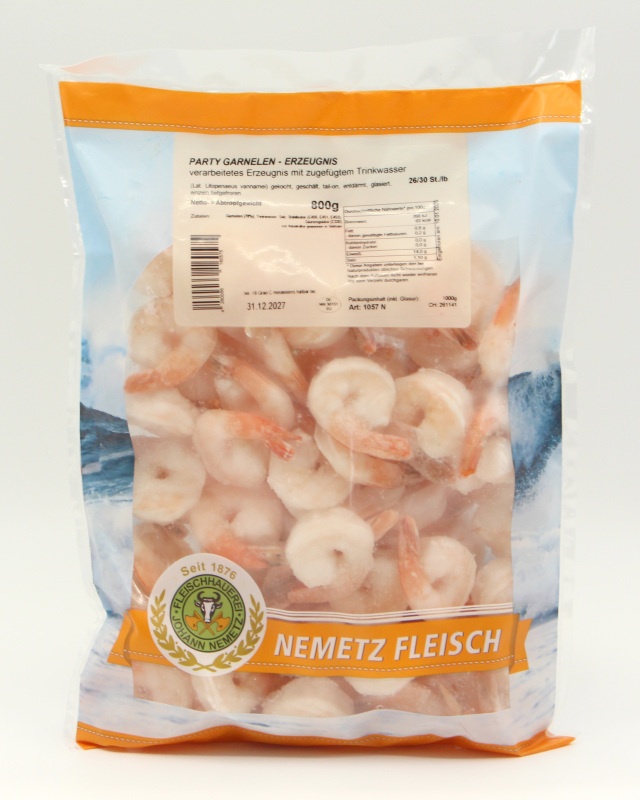 Partygarnelen mit Schwanz-Segment 26/30 Partygarnelen mit Schwanz-Segment 26/30