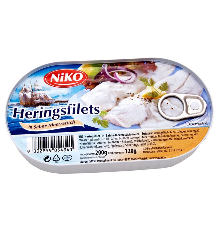 Heringsfilet in Sahne Meerrettich