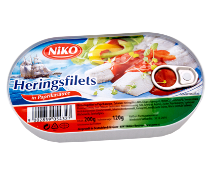 Heringsfilet in Paprikasauce Heringsfilet in Paprikasauce