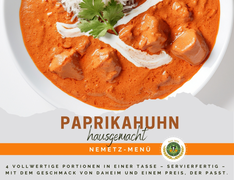Hausgemachtes Menü Paprikahuhn Hausgemachtes Menü Paprikahuhn