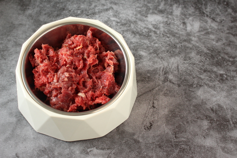 Hund Pferdefleisch geschnitten roh