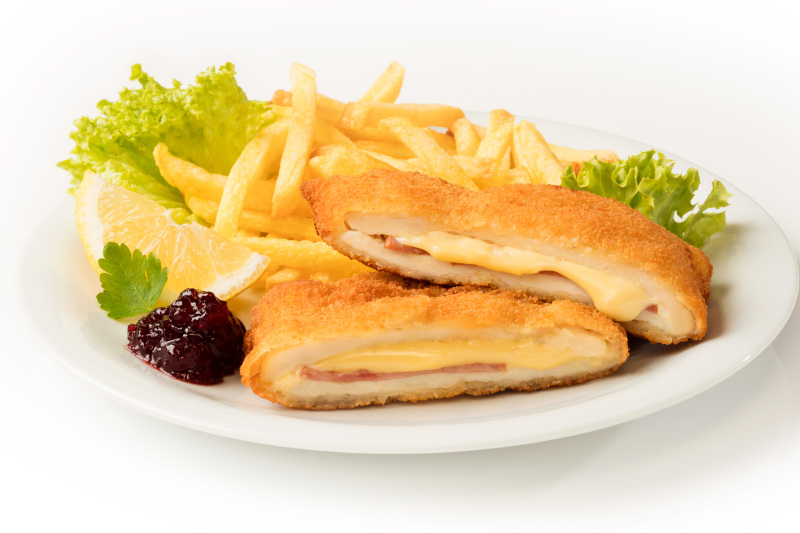 Hühner Cordon Bleu paniert Hühner Cordon Bleu paniert