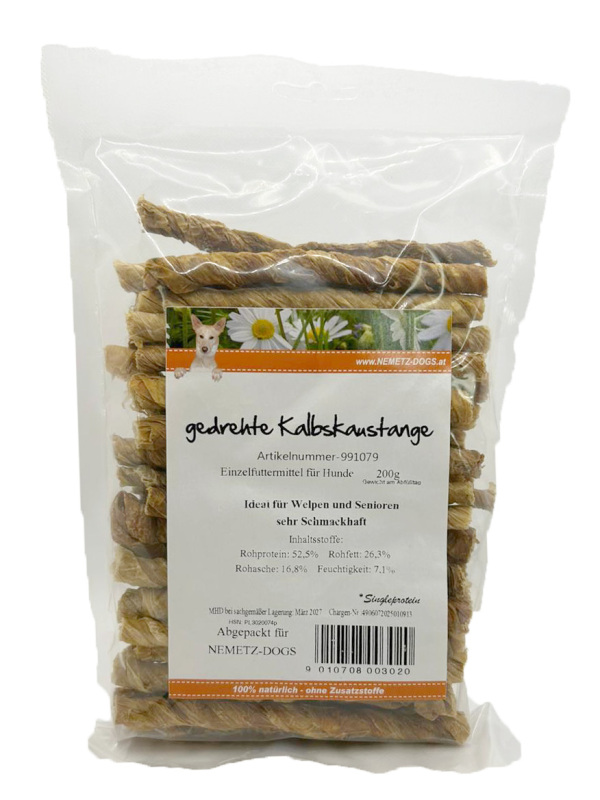 Hund Kalbskaustangerl gedreht