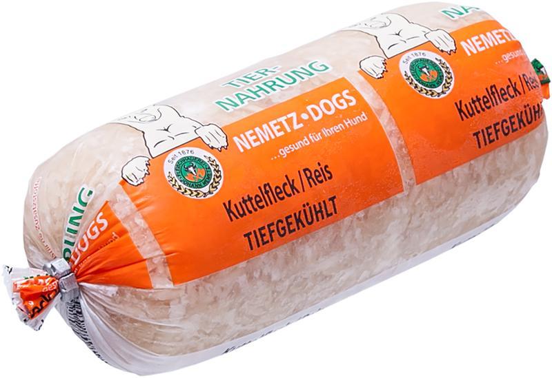 Hund Rind Kutteln geschnitten mit Reis gekocht Hund Rind Kutteln geschnitten mit Reis gekocht